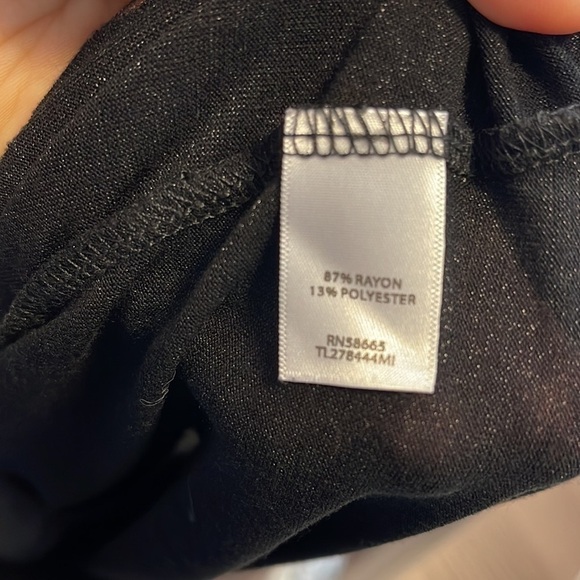 Tildon Black Lightweight Burnout Top Tee Small - Picture 3 of 6